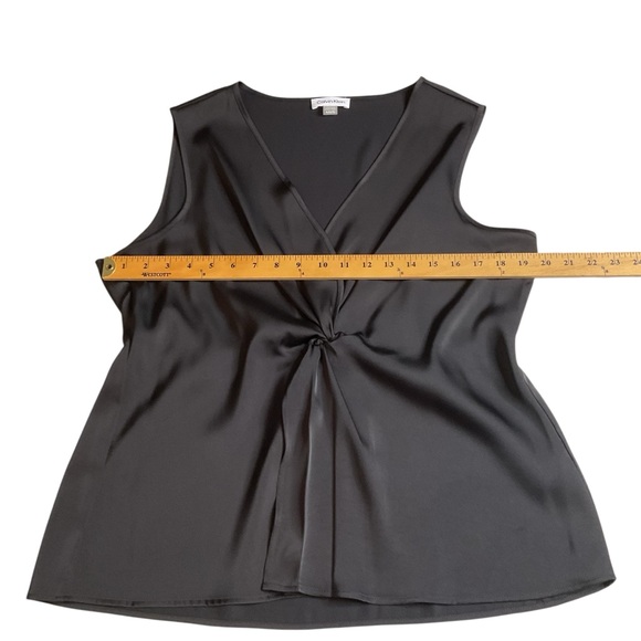Calvin Klein Black Sleeveless V-Neck Blouse Size XL - Picture 8 of 10
